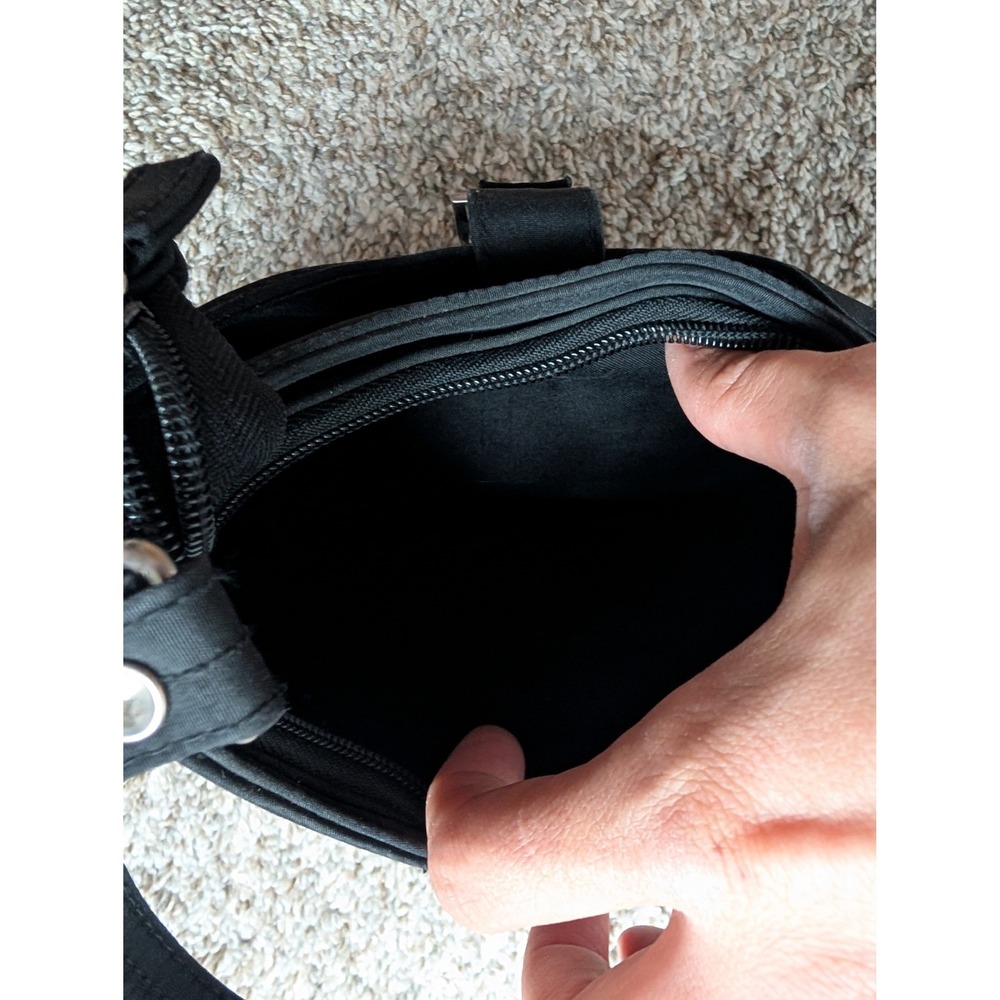 First Kiss Shoulder Bag Women's Mini Black Y2K Vtg Grunge Buckle Baguette Purse - Picture 6 of 7